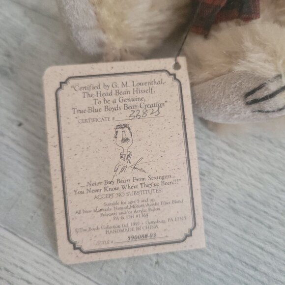 Boyds Collection Original Mohair Bear Adams F. Bearington Plush Collectible - Picture 5 of 7